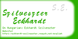 szilveszter eckhardt business card